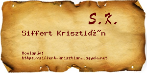 Siffert Krisztián névjegykártya